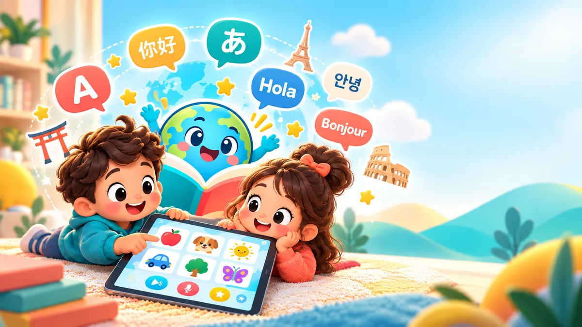 Child exploring the world's languages with Momo